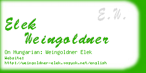 elek weingoldner business card